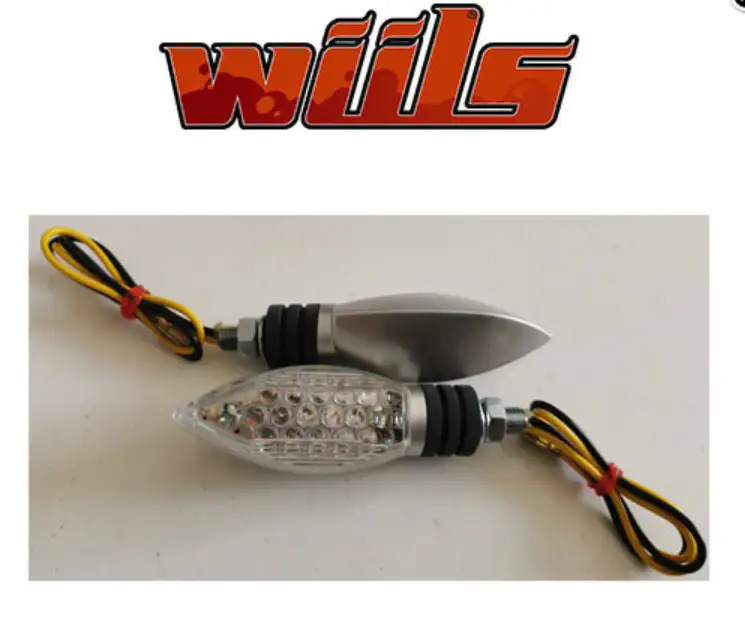 Clignotants homologué Wiils harpon à led gris universel pour moto, scooter, mob, quad…