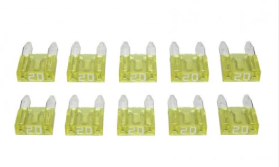 Fusible plat enfichable miniature 20a  pièce pour Scooter, Mécaboite, Mobylette, Maxi Scooter, Moto, Quad