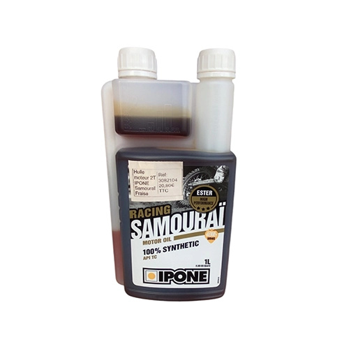Huile moteur 2T Ipone Samouraï Fraise 100%  synthèse 1L