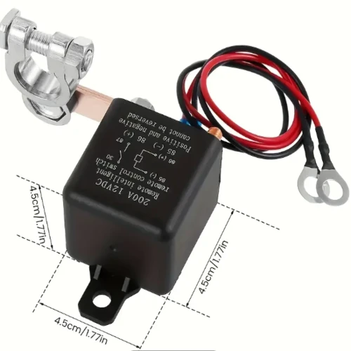 Relais de sécurité voiture, Interrupteur de batterie à relais de sécurité 12V avec commutateur de déconnexion anti-vol à distance double