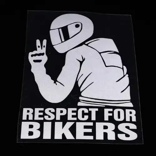 Autocollant Respect for Bikers blanc