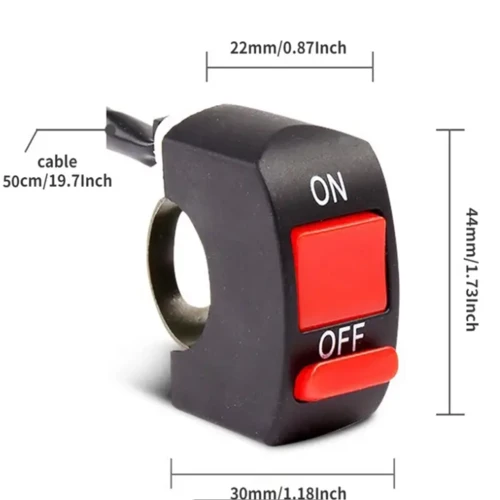 Interrupteur de guidon moto pour aventures en plein air - Bouton ON/OFF, installation facile, compatible avec barres de 7/8", motos, quads et vélos